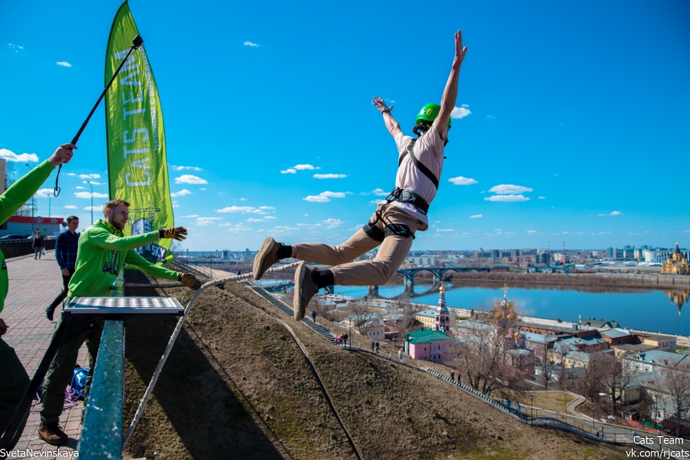 Прыжки с моста на набережной Федоровского с CATS ROPEJUMPING TEAM прыжки с моста