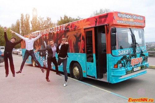 Crazy Bus IBIZA, клубный автобус, клуб на колесах, передвижной клуб