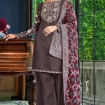 Dark Brown  Silk Sharara Suit UK
